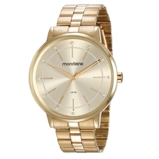 Relógio Feminino Mondaine Dourado Cristais Casual Analógico 99581LPMVDE2  Mulher Colar e Brincos - Relógio Feminino - Magazine Luiza