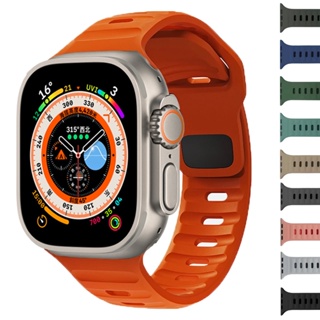 Para Apple Watch Ultra 2 49mm Padrão de Fibra de Carbono Fivela Magnética  Pulseira de Relógio