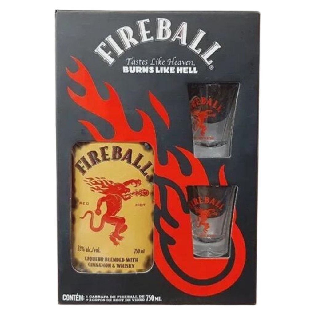 Kit FireBall 750ml + 2 Copos Shot | Shopee Brasil