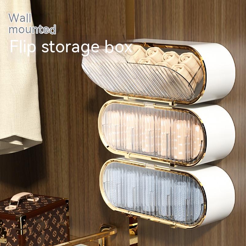 Caixa De Armazenamento De Roupas Íntimas Organizadora De Meias Dormitório De Parede