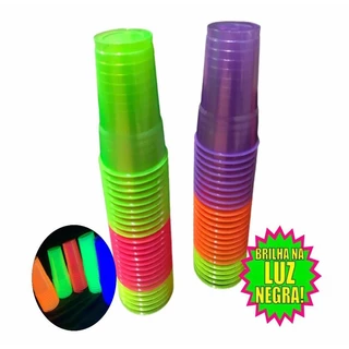 200 Copos Neon Festa Balada Descartavel 300 Ml Escolha A Cor