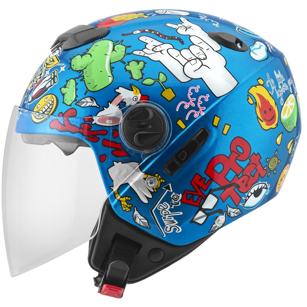 Capacete Moto Aberto New Atomic Universe Brilhante Universo lancamento Pro Tork Barato Feminino Masculino Azul Preto Branco TAM.56 58 60