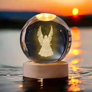 Luminaria Abajur 3d Noturna decorativa Luz Suave Difusa Bola Cristal