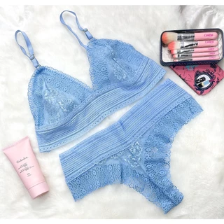 Conjunto De Lingerie Calcinha e Sutiã Sem Bojo Renda Sexy Diversas Cores (Mayla)