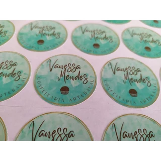 100 Etiquetas Adesivas 3x3, 4x4 ou 5x5cm Personalizados Com Recorte
