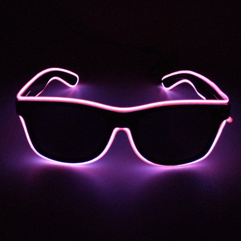 Oculos Led Neon Lente Escura Rave Balada Festa Casamento Rosa | Shopee ...