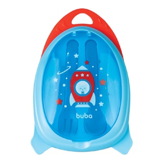 Kit Refeição com Talher Foguete Azul - Buba Toys
