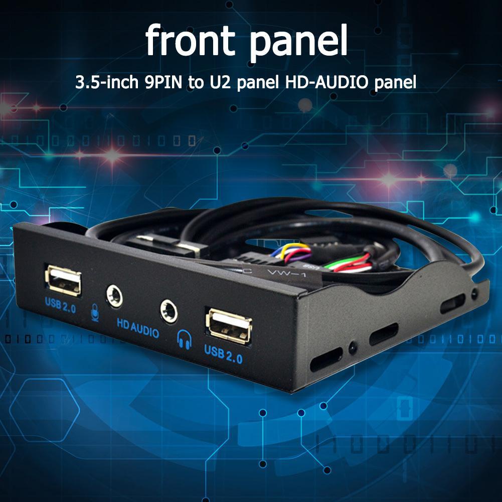 3,5 Polegadas 9Pin A 2 USB 2.0 HUB Floppy Bay HD Audio 3,5mm Painel ...
