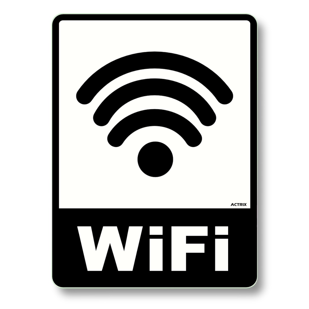 Placa de Sinalização PS 15x20 Wifi P & B