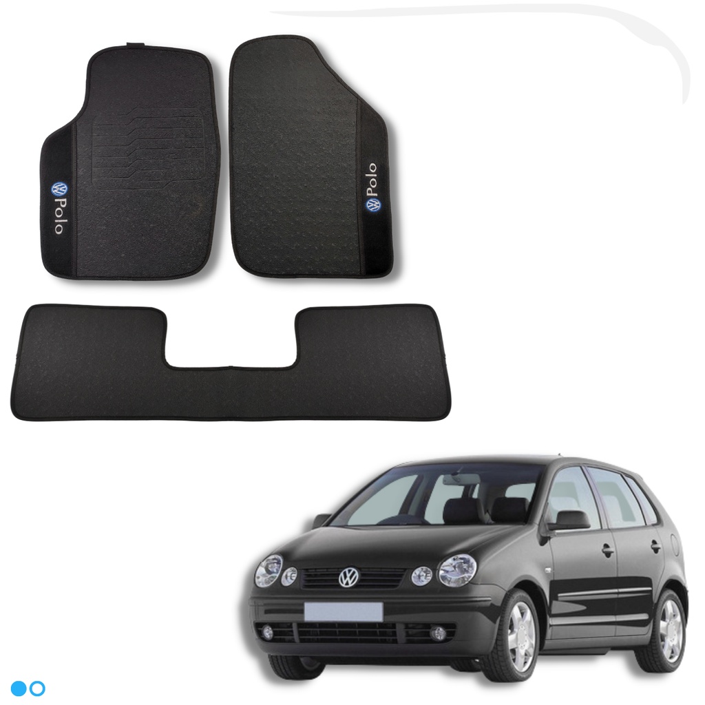 Tapete de Carro Polo 2003 2004 2005 2006 2007 2008 2009 2010 2011 2012 2013 2014 2015 - Emborrachado 3 Peças