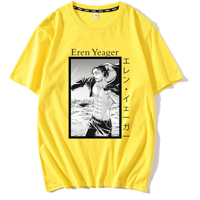 Camiseta Eren Yeager Moda Streetwear Vintage Attack On Titan | Shopee ...