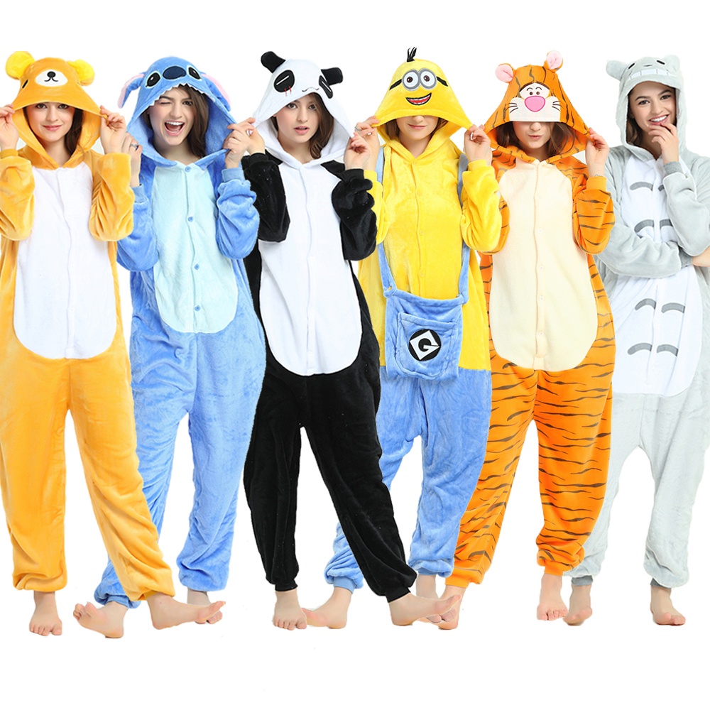 Kigurumi Panda Tiger Totoro Pikachu Minion Animais De Desenho Animado  Pijamas Anime Cosplay Fantasias | Shopee Brasil