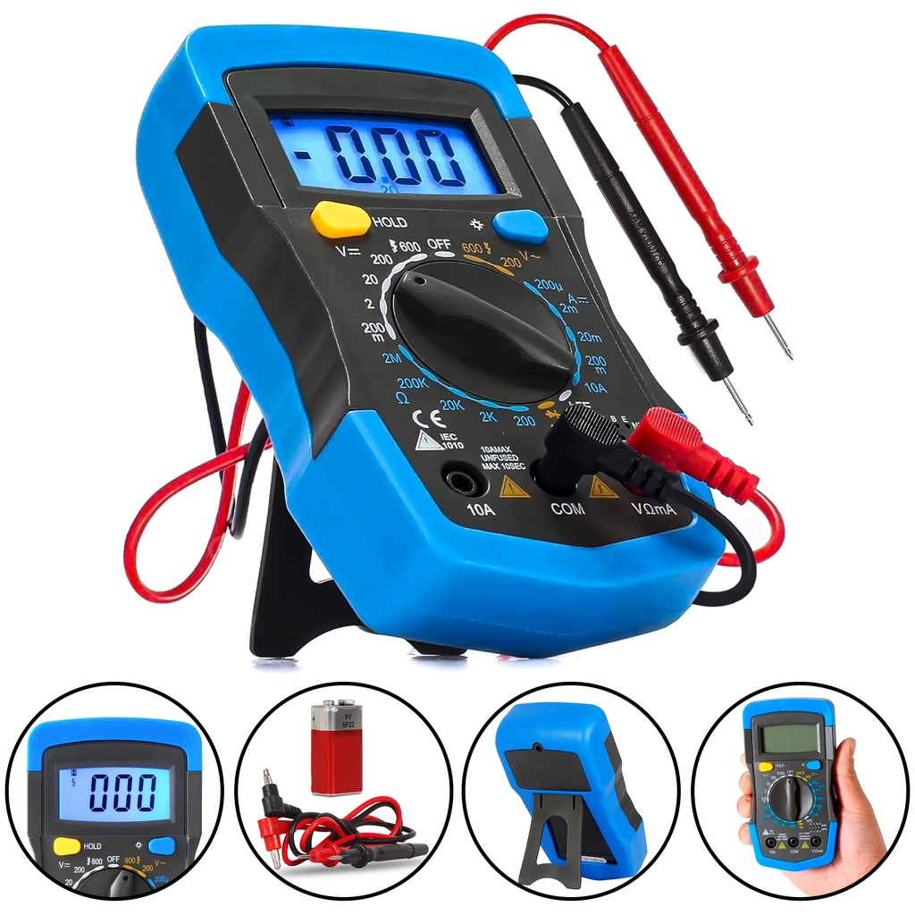 Multímetro Digital Profissional Portátil C/beep E Iluminação | Shopee ...