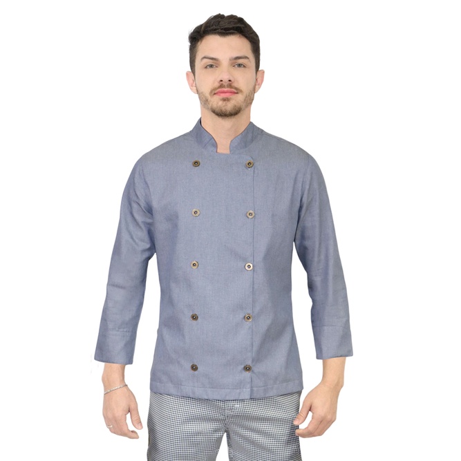 Dolmã Chefe de Cozinha Masculino Jeans