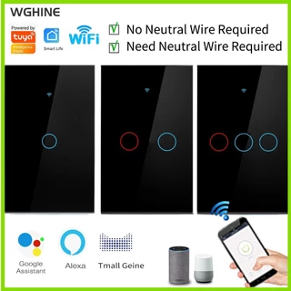 Tuya WiFi Interruptor inteligente Interruptor de Toque 433RF Sem Necessidade De Fio Neutro Suporta Smart Life APP Google Home Amazon Alexa Controle Por Voz