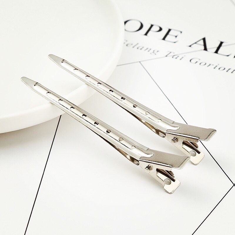 Kit 12 Bico de Pato Presilha de Metal Barbeiro Cabelereiro