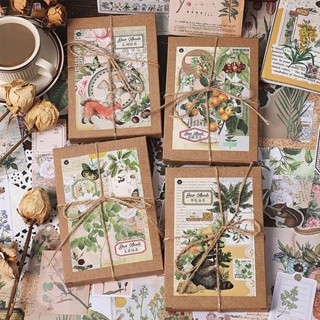Journamm 200pcs/pack Plants Stickers Materiais Papel Caixa De Combo Kit De Bricolagem Colagem De Lixo Jornal Estética Papelaria