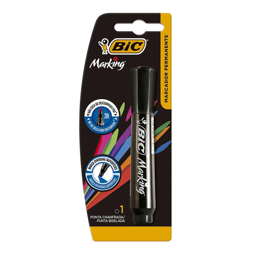 Caneta Marcador Permanente Bic Marking 1.1 Mm Preto | Shopee Brasil