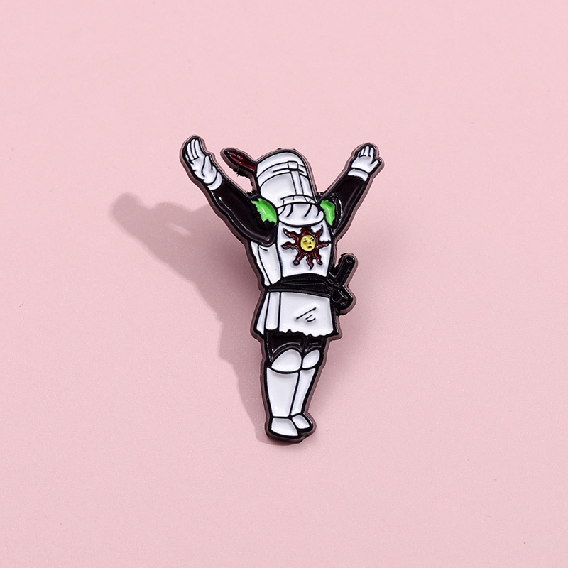 Alfinete De Esmalte Dark Souls Solaire Funny Meme Louvor X Sun Badges Broche Mochila Decoração Jóias Presente Para Amigos
