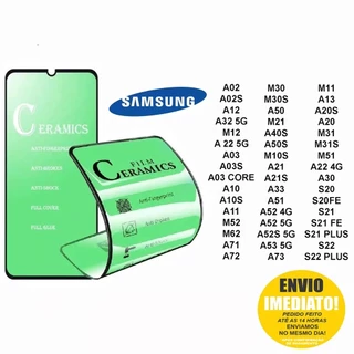 (Atacado) 9D Película Cerâmica Samsung Galaxy A01/A02s/A03s/A04s/A04 Core/A9 2018/A10s/A12/A13/A20s/A21s/A22/A30s/A31/A32/A50s/A51/A70/A71/A72/A73/S20 Fe