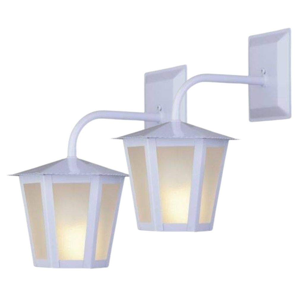 Kit C/ 2 Luminárias Arandela Colonial de Parede Externa Sextavada Branca Shopee Brasil