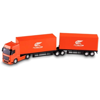 Caminhão Bitrem Baú Petroleum Laranja - Roma