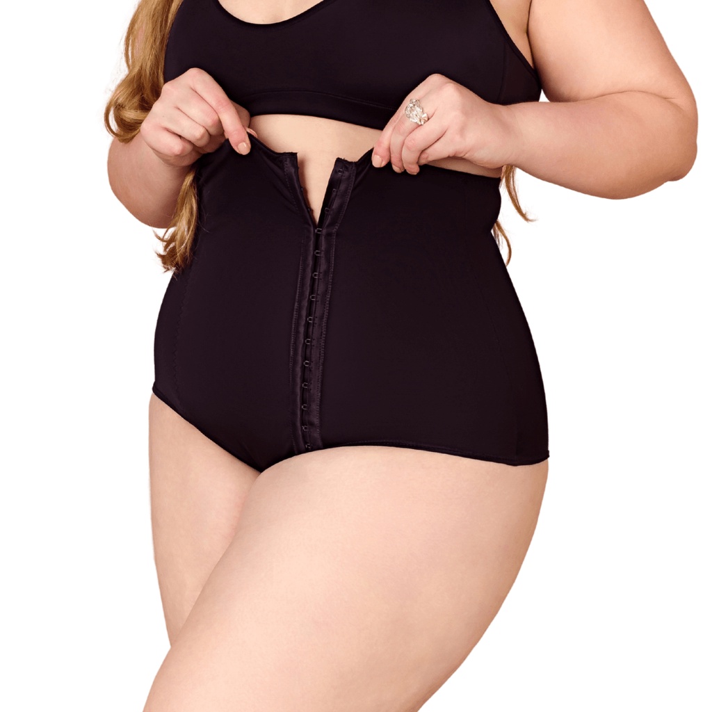 Kit Cinta Pós Parto e Body Amamentação Modelador (Preto, P/42)