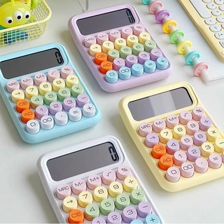 Ins Coreano Dopamina Cor Calculadora 12 Dígitos Grande Display Mecânico Dot Teclado Botão Escola & Escritório Papelaria