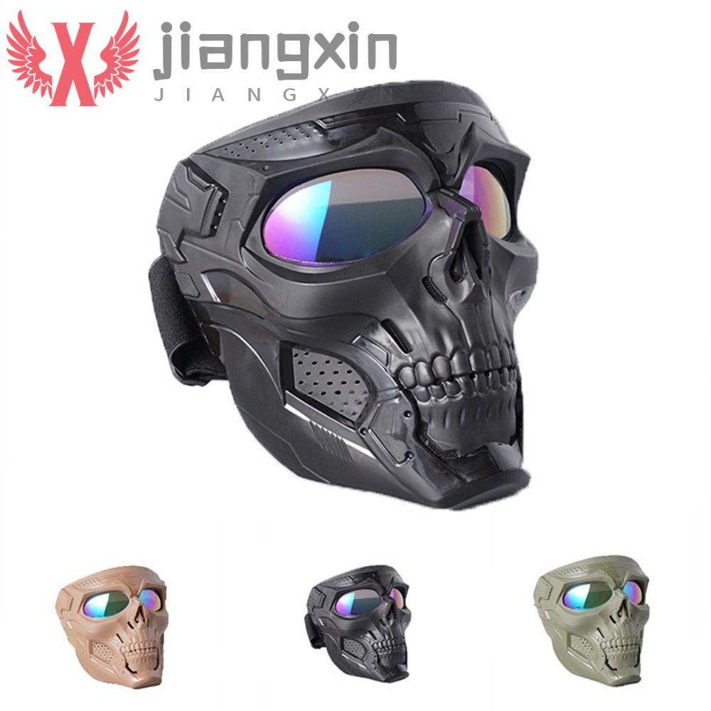 JIANGXIN Motocross Máscara De Ajustável Para O Halloween Cosplay Proteção Dos Olhos Óculos De Do Crânio Em Forma De Fantasma Espelho Vento Rosto À Prova De Motocicleta