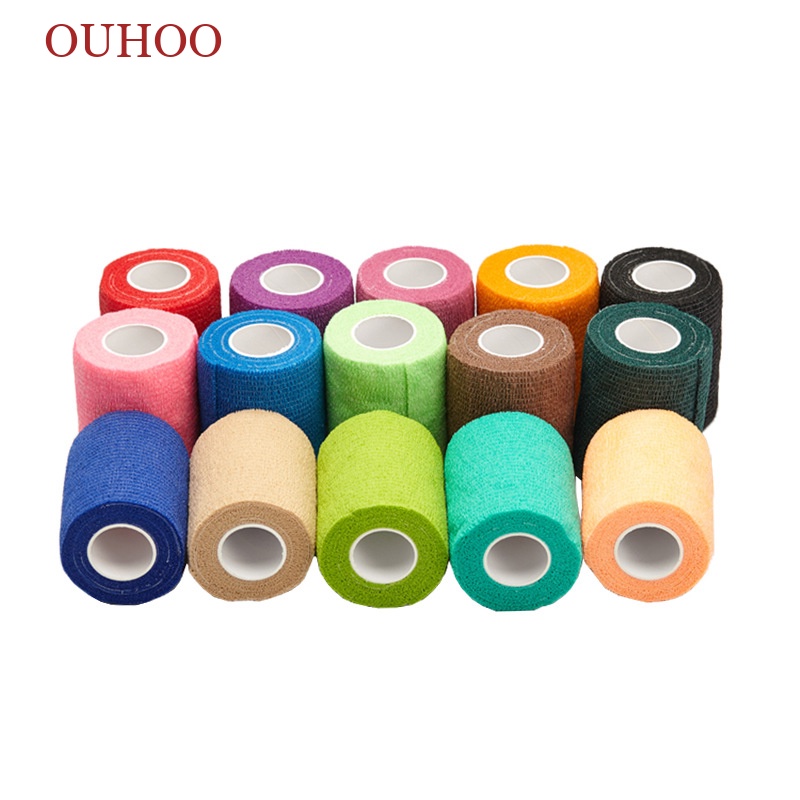 OUHOUMALL Bandagem Elástica Adesiva Protetora , Atadura Colorida De Tecido Não -