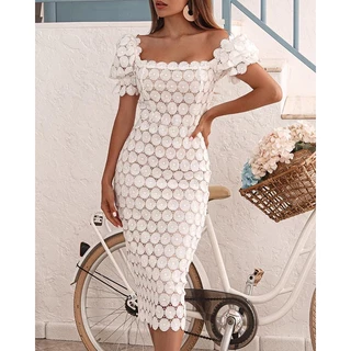 Nova Moda Renda Temperamento Temperamento Temperamento Cintura Média Cor Sólida Peito de Envolvimento Mid-Leng
