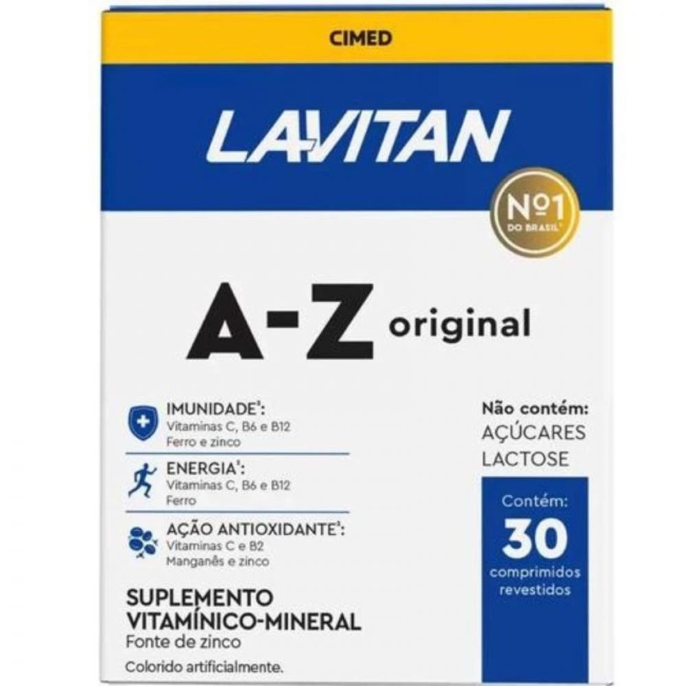 Suplemento Lavitan Az Original com 30 Cp | Shopee Brasil