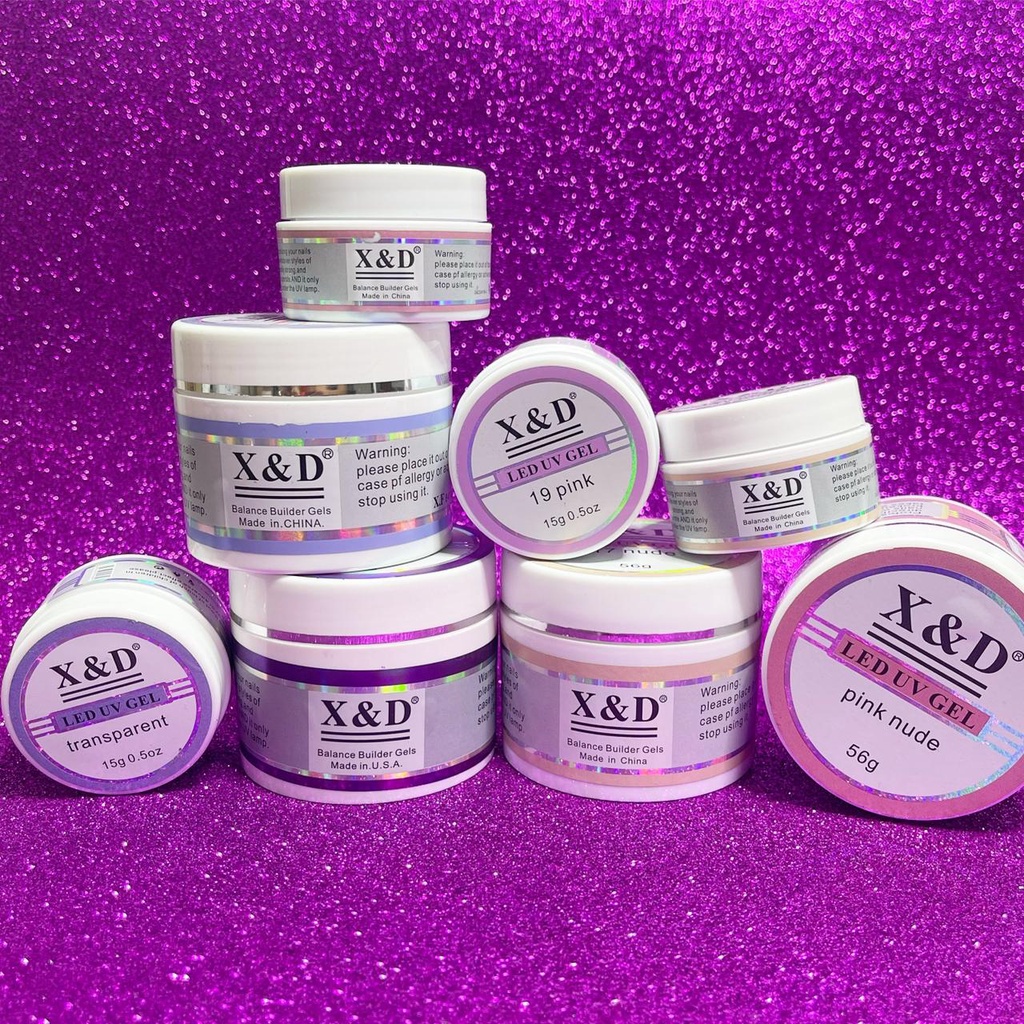Gel XED X&D p/ unhas de gel fibra 56G unid oferta Profissional Acrigel