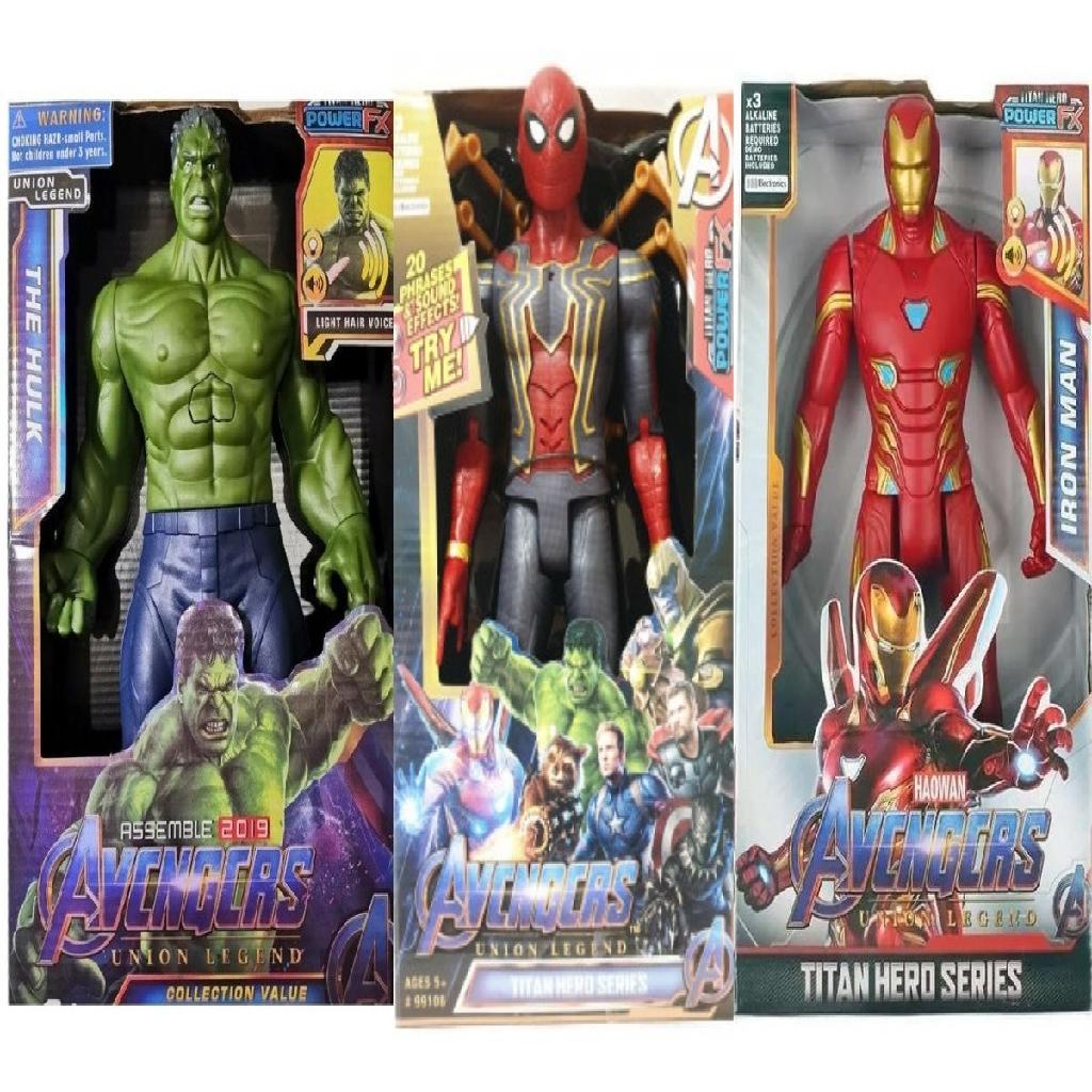Kit 3 Bonecos Vingadores Variados 30 Cm Com Led E Som Marvel | Shopee ...