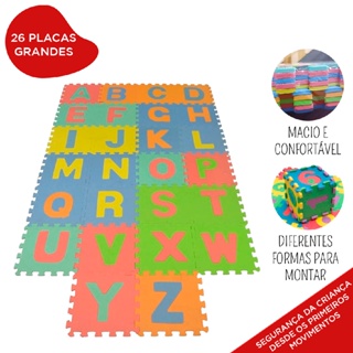 Tapete Infantil E.V.A Alfabeto Completo 26 Peças 29cmx29cmx7mm