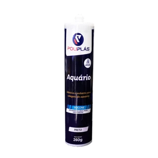 Poliplás Silicone Aquário - Preto 260g - Kit c/ 2 Unid.