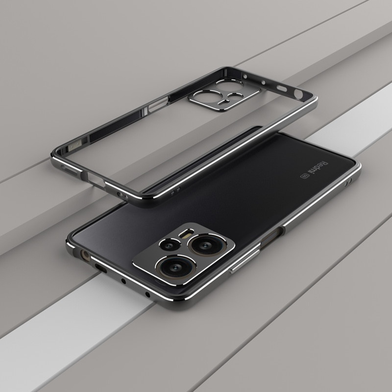 Estrutura Do Pára-Choques De Alumínio Metálico Cobertura Fina Da Caixa Telefone + Protetor carmera Para POCO F5 F4 GT F3 Redmi Nota 12 Turbo 12 + 13 Pro K70 K60