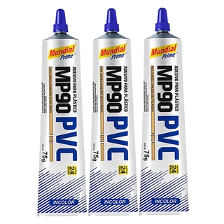 Cola Pvc Mp90 75g LI0500017 3 Unidades MUNDIAL PRIME em Oferta na Shopee