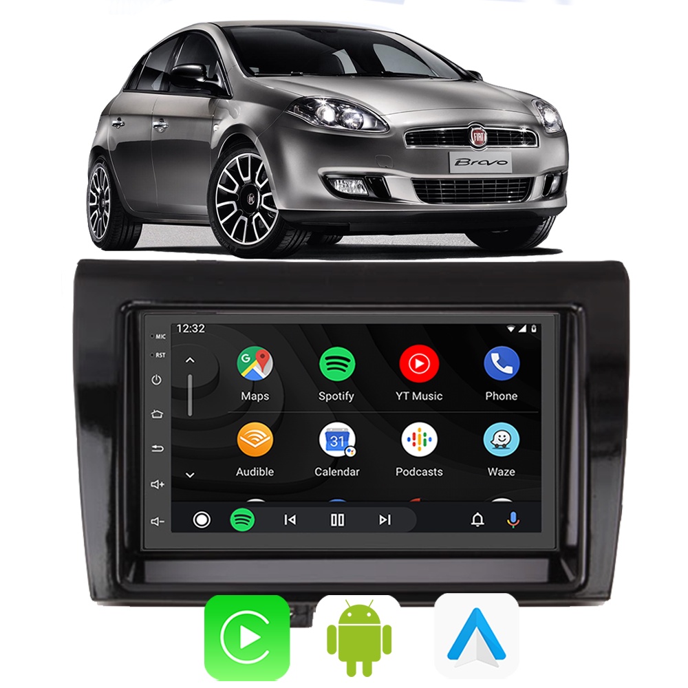 Kit Multimidia Carplay Android Auto Bravo 2011 2012 2013 2014 2015 2016 ...