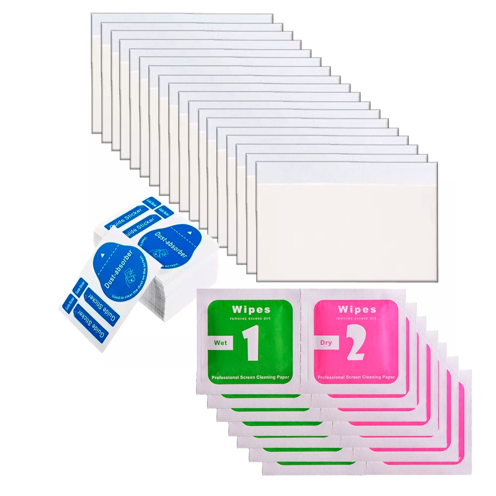 Kit 20 Espatula + 20 Sticker + 20 Limpeza Aplicação Película