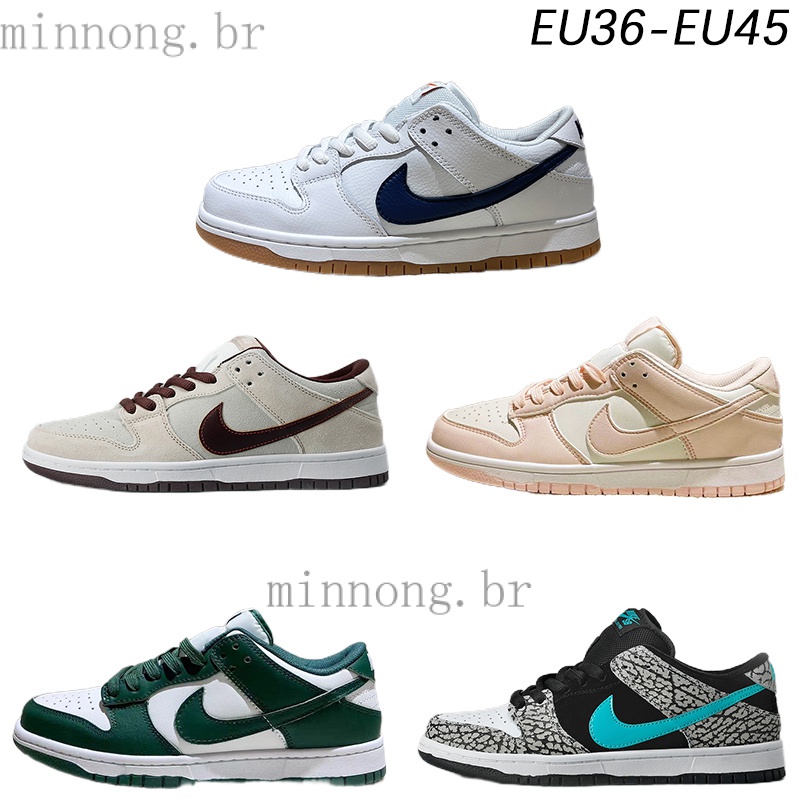 Nova Coleção Dunk Collection " Pink Green " Sapatos Casuais De Topo Baixo 36-45 6JV8