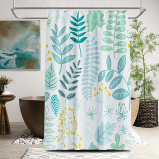 Floral Verde Folhas Personalizáveis Impressão Digital Criativa Poliéster Cortinas De À Prova D