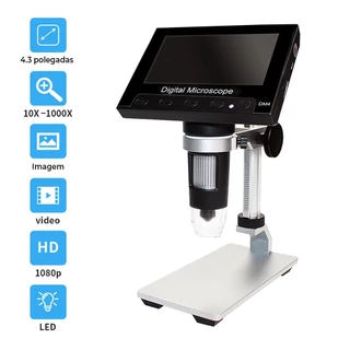 1000X Digital Microscope Electronic Video 4.3 inch HD LCD Soldering Microscope Phone Repair Magnifier + Metal Stand
