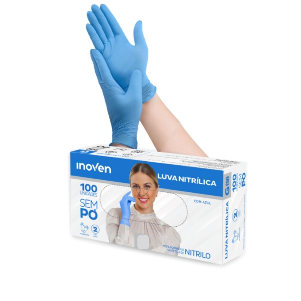 Luva Nitrilica Azul Tam M Cx Com Unidades Inoven Shopee Brasil