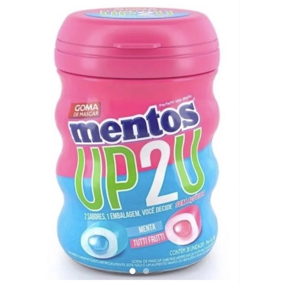 Chiclete Mentos Pote Tutti Frutti/Menta UP2U 56g - Mentos