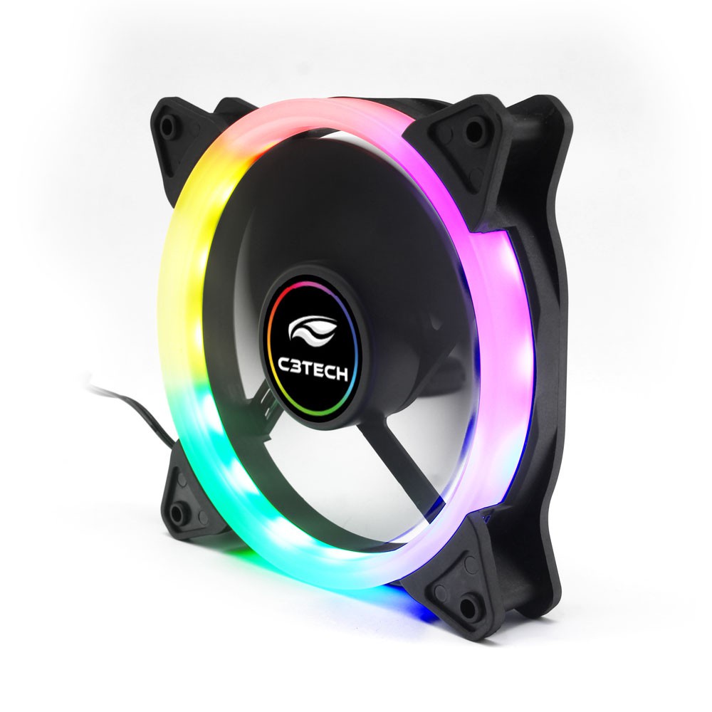 Cooler Fan Led Rgb 120mm Ventoinha Para Gabinete Cpu Gamer C3tech