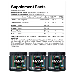 Kit 3x Pré treino BOPE 150g - Black Skull