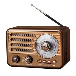 Radio Retro Portátil Receptor Clássico Bluetooth Alto-Falante Player De Musica Com Lanterna Led