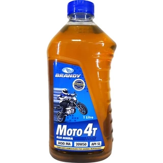 Óleo motores Para Moto 4T - SAE 20W50 / API SL / Jaso MA - Mineral - 1 Litro - Brandy