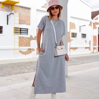 Vestido de Moletinho Wendy Soltinho Blogueira Mescla